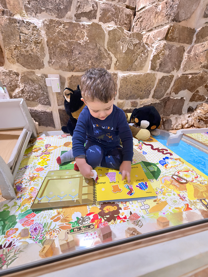 Detail photo of the book pieces and textures